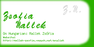 zsofia mallek business card